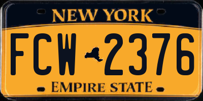 NY license plate FCW2376