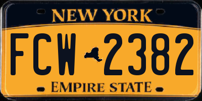 NY license plate FCW2382