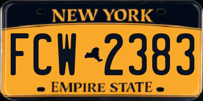 NY license plate FCW2383