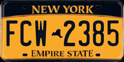 NY license plate FCW2385