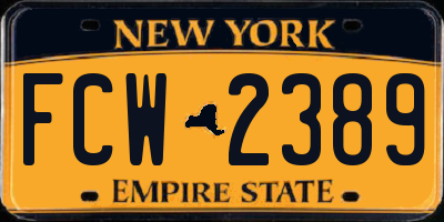 NY license plate FCW2389