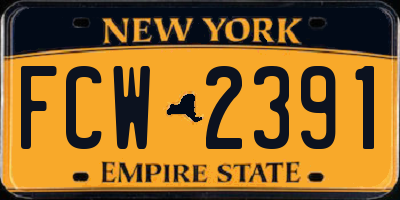 NY license plate FCW2391