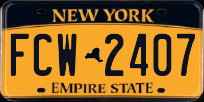 NY license plate FCW2407