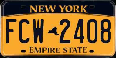 NY license plate FCW2408