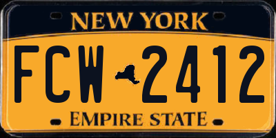 NY license plate FCW2412