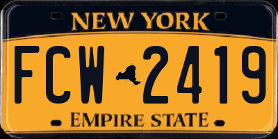 NY license plate FCW2419