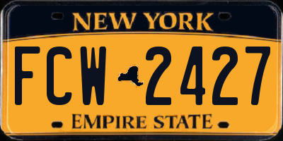 NY license plate FCW2427