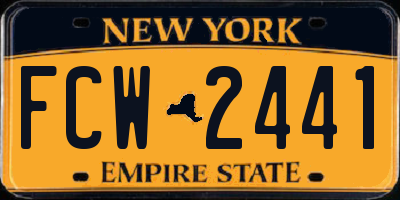 NY license plate FCW2441