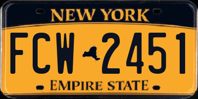 NY license plate FCW2451