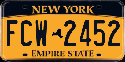 NY license plate FCW2452