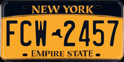 NY license plate FCW2457