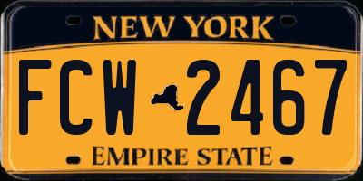NY license plate FCW2467