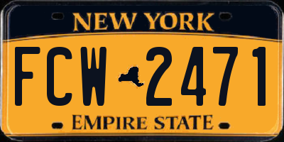 NY license plate FCW2471