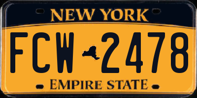 NY license plate FCW2478