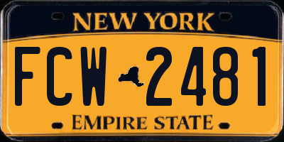 NY license plate FCW2481