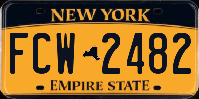 NY license plate FCW2482