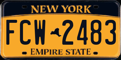NY license plate FCW2483