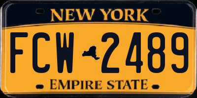 NY license plate FCW2489