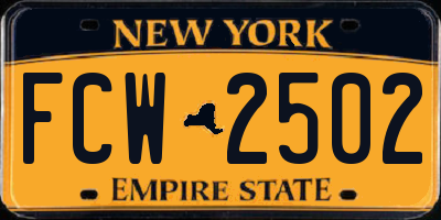NY license plate FCW2502