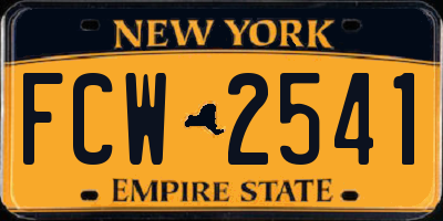 NY license plate FCW2541