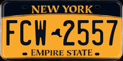NY license plate FCW2557