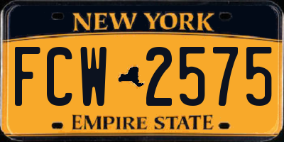 NY license plate FCW2575