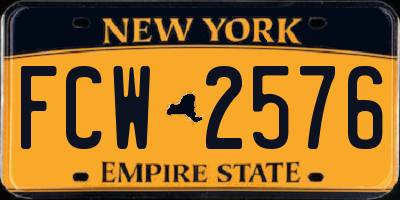 NY license plate FCW2576
