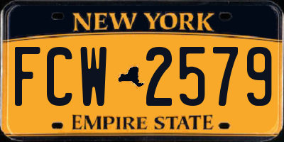 NY license plate FCW2579