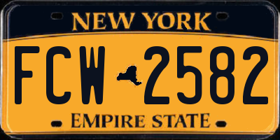 NY license plate FCW2582