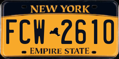 NY license plate FCW2610