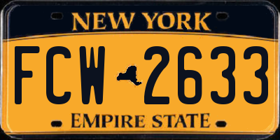 NY license plate FCW2633