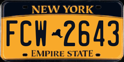 NY license plate FCW2643