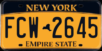 NY license plate FCW2645