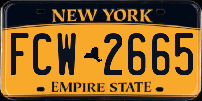 NY license plate FCW2665