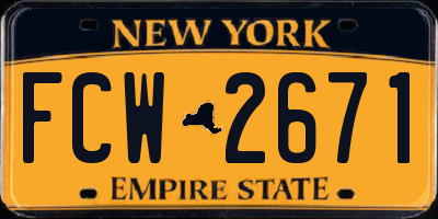 NY license plate FCW2671