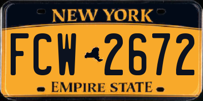 NY license plate FCW2672