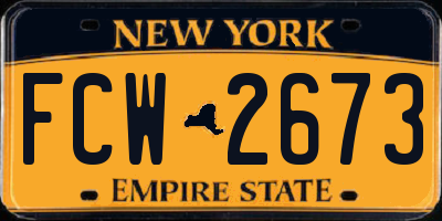 NY license plate FCW2673
