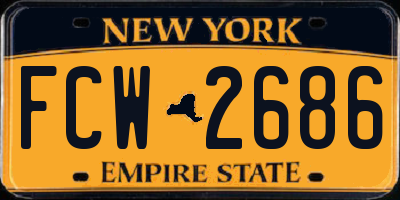 NY license plate FCW2686