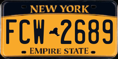 NY license plate FCW2689
