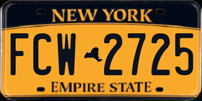 NY license plate FCW2725