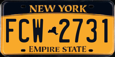 NY license plate FCW2731