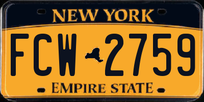 NY license plate FCW2759