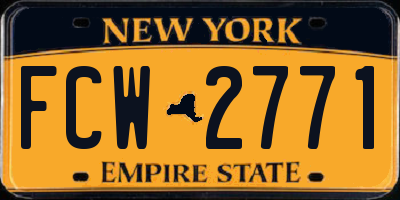 NY license plate FCW2771