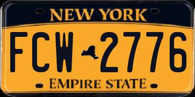NY license plate FCW2776