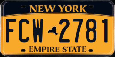 NY license plate FCW2781