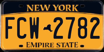 NY license plate FCW2782