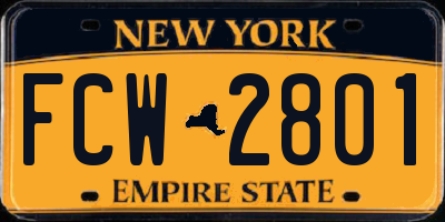 NY license plate FCW2801