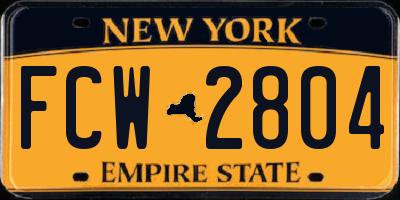 NY license plate FCW2804