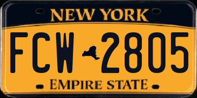 NY license plate FCW2805