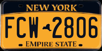 NY license plate FCW2806